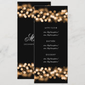 エレガントなウェディングメニュー金ゴールドハリウッドグラム メニュー (正面/裏面)