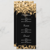 エレガントなウェディングメニュー金ゴールドライト メニュー (正面/裏面)