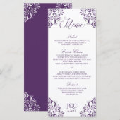 エレガントなウェディングメニュー |ナディネ(プラム/紫) メニュー (正面/裏面)