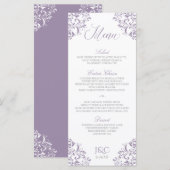 エレガントなウェディングメニュー |ナディーン（ラベンダー） メニュー (正面/裏面)