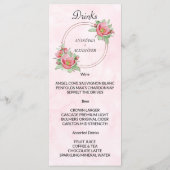 エレガントなウェディングメニュー。メニュー メニュー (裏面)