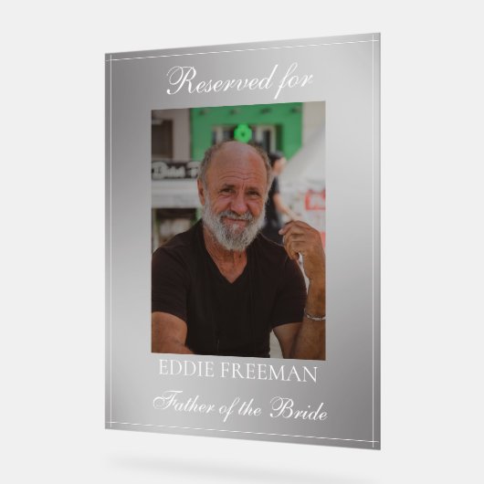 エレガントなウェディングメモリアルチェアVignette写真 アクリルサイン (傾斜)