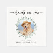 エレガントなウェディングモダンドリンクを撮った愛犬 スタンダードカクテルナプキン (正面)