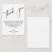 エレガントなウェディングモダンミニマル感謝していトラスクリプト ノートカード (正面/裏面)