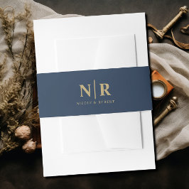 エレガントなウェディングモノグラパーソナライズされたム 招待状ベリーバンド