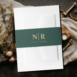 エレガントなウェディングモノグラパーソナライズされたム 招待状ベリーバンド