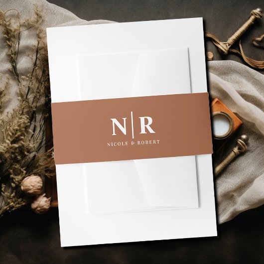 エレガントなウェディングモノグラパーソナライズされたム 招待状ベリーバンド