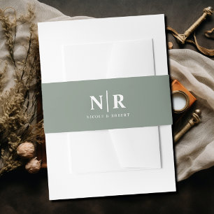 エレガントなウェディングモノグラパーソナライズされたム 招待状ベリーバンド