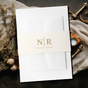 エレガントなウェディングモノグラパーソナライズされたム 招待状ベリーバンド