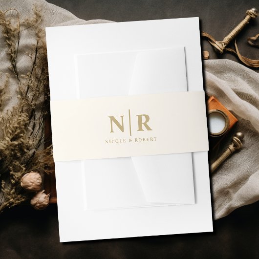 エレガントなウェディングモノグラパーソナライズされたム 招待状ベリーバンド