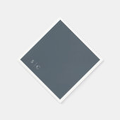 エレガントなウェディングモノグラムのミュート青 スタンダードカクテルナプキン (角)