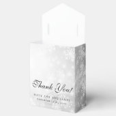 エレガントなウェディングモノグラムシルバーウィンターワンダーランド フェイバーボックス (オープン)