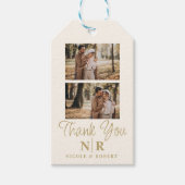 エレガントなウェディングモノグラム花嫁と花婿イニシャル ギフトタグ (正面)