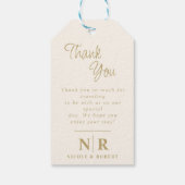 エレガントなウェディングモノグラム花嫁と花婿イニシャル ギフトタグ (裏面)