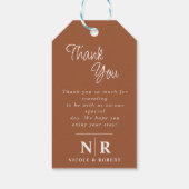 エレガントなウェディングモノグラム花嫁と花婿イニシャル ギフトタグ (裏面)