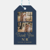 エレガントなウェディングモノグラム花嫁と花婿イニシャル ギフトタグ (正面)