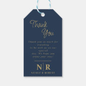 エレガントなウェディングモノグラム花嫁と花婿イニシャル ギフトタグ (裏面)