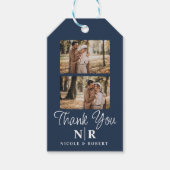 エレガントなウェディングモノグラム花嫁と花婿イニシャル ギフトタグ (正面)