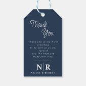 エレガントなウェディングモノグラム花嫁と花婿イニシャル ギフトタグ (裏面)