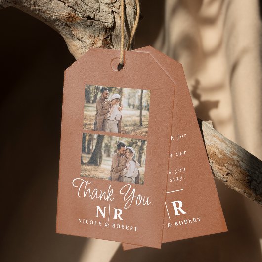 エレガントなウェディングモノグラム花嫁と花婿イニシャル ギフトタグ