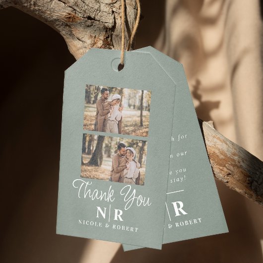 エレガントなウェディングモノグラム花嫁と花婿イニシャル ギフトタグ