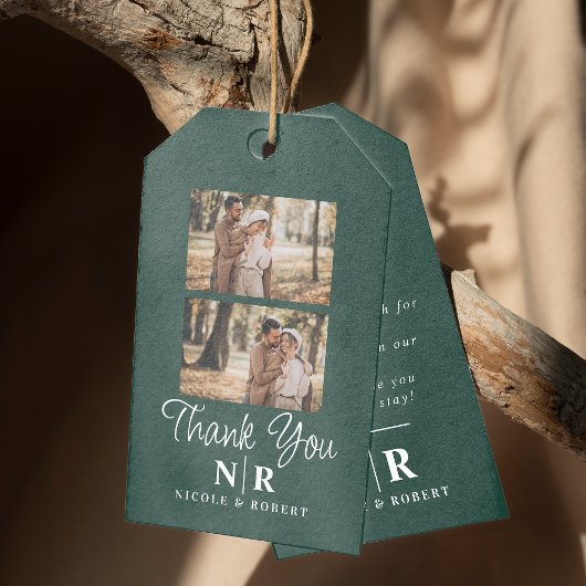 エレガントなウェディングモノグラム花嫁と花婿イニシャル ギフトタグ