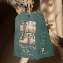 エレガントなウェディングモノグラム花嫁と花婿イニシャル ギフトタグ