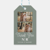 エレガントなウェディングモノグラム花嫁と花婿イニシャル ギフトタグ (正面)