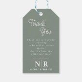 エレガントなウェディングモノグラム花嫁と花婿イニシャル ギフトタグ (裏面)