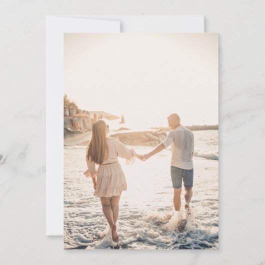 エレガントなウェディングモノグラム花嫁と花婿イニシャル 招待状 (裏面)