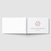 エレガントなウェディングモノグラム離れの緑の実在箔 ゲストブック (全面)