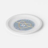 エレガントなウェディングモノグラム ペーパープレート (アングル)