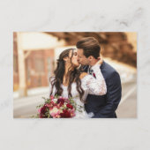 エレガントなウェディングモノグラムQRコード海軍クリーム エンクロージャーカード (裏面)