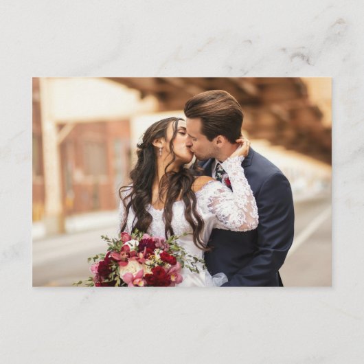 エレガントなウェディングモノグラムQRコード海軍クリーム エンクロージャーカード (裏面)