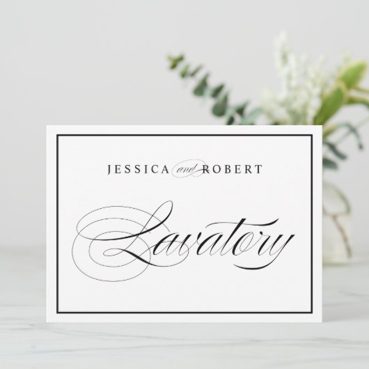 エレガントなウェディングラバトリーサイン縁どブラック (スタンド正面)