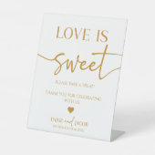 エレガントなウェディングラブイズスイートトリートテーブル 台座サイン (正面)