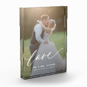 エレガントなウェディングラブスクリプトmrとmrsカスタムmother フォトブロック (左)