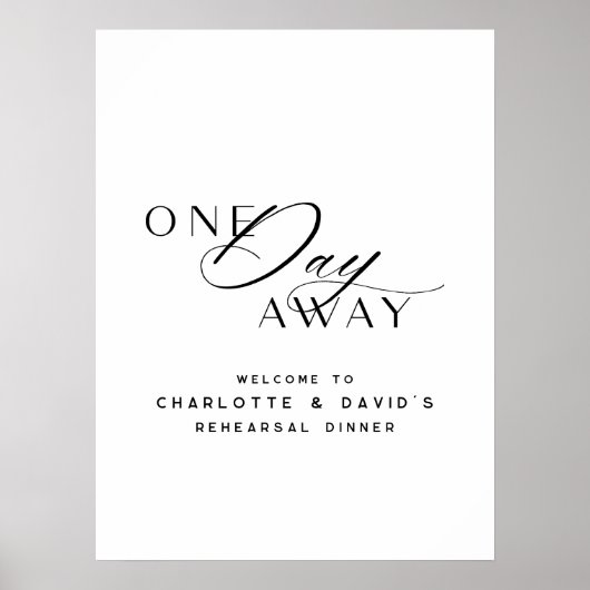 エレガントなウェディングリハーサルのディナーウェルカムサイン ポスター (正面)