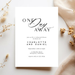 エレガントなウェディングリハーサルディナー遠くに1日 招待状