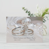 エレガントなウェディングリングザデイト招待状 セーブザデート (スタンド正面)
