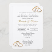 エレガントなウェディングリングスペインの招待状 招待状 (正面/裏面)