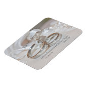 エレガントなウェディングリング日付を保存 マグネット (左側)