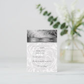 エレガントなウェディングレスポンスカードフローラリーフシルバー エンクロージャーカード (スタンド正面)