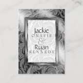 エレガントなウェディングレスポンスカードフローラリーフシルバー エンクロージャーカード (裏面)