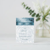 エレガントなウェディングレスポンスカードフローラリーフティール（緑がかった色） エンクロージャーカード (スタンド正面)