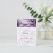 エレガントなウェディングレスポンスカードフローラリーフパープル エンクロージャーカード (スタンド正面)