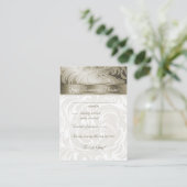 エレガントなウェディングレスポンスカードフローラリーフ金ゴールド エンクロージャーカード (スタンド正面)