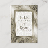 エレガントなウェディングレスポンスカードフローラリーフ金ゴールド エンクロージャーカード (裏面)