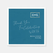 エレガントなウェディングロマンチックブルー スタンダードカクテルナプキン (正面)