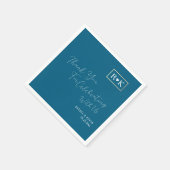 エレガントなウェディングロマンチックブルー スタンダードカクテルナプキン (角)